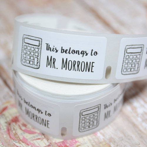 Calculator This Belongs to Labels Roll Teacher Labels Etsy