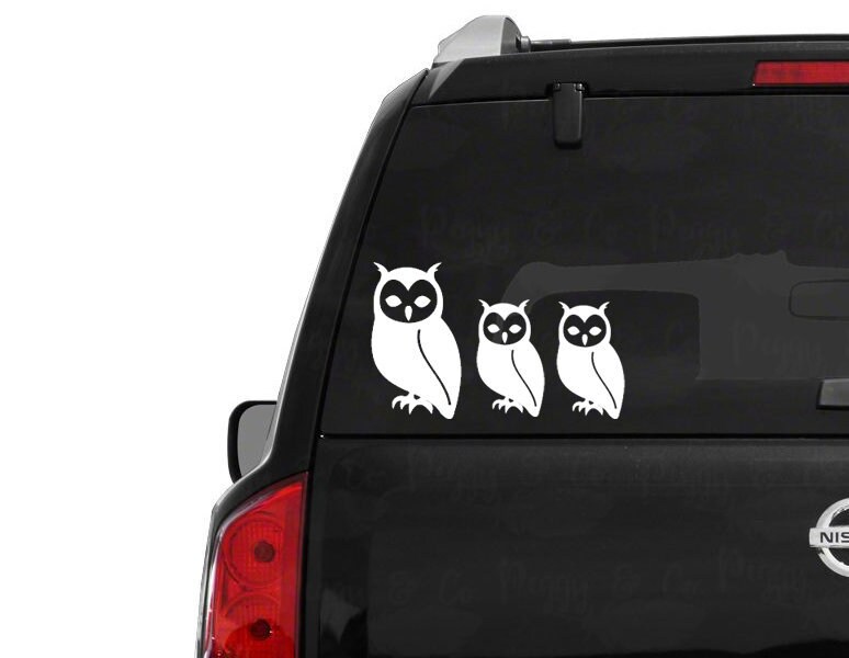Owl family stickers car window decal fast shipping owl Etsy