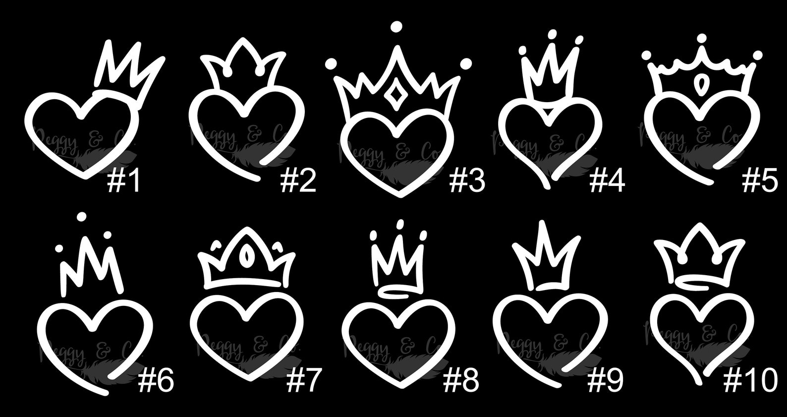 Crowned Heart Car Decal Car Window Decal Free Shipping Car Etsy