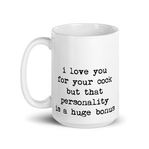 Caneca de café engraçada "Eu te amo", presente vulgar para ele.