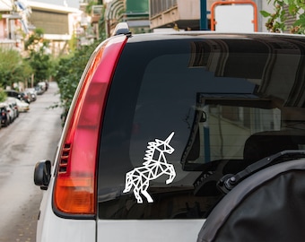 Geometric Unicorn Vinyl Decal • Car Window, Laptop Sticker