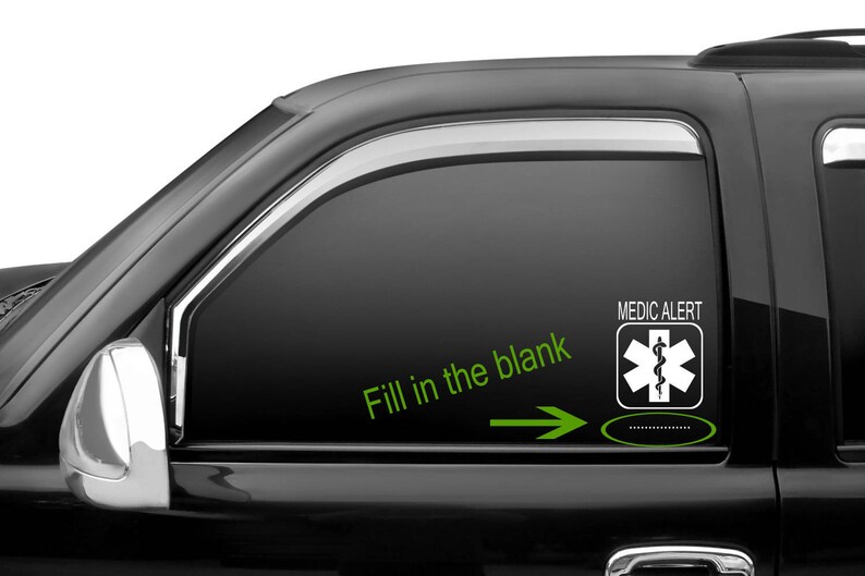 Medic Alert Epilepsy Decal Car Window Decal Free Shipping Etsy