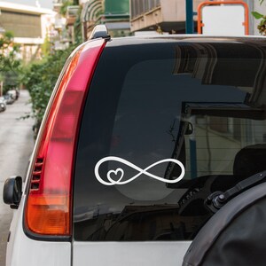 Calcomanía de corazón de símbolo infinito • calcomanía de ventana de coche de envío gratis infinity symbol corazones calcomanías de vinilo personalizadas