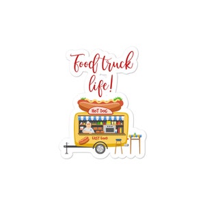 Sticker Food Truck leven sticker, hotdog truck, gratis verzending, food truck sticker, tumbler sticker, laptop sticker