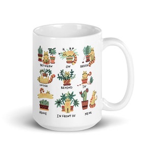 Cats and Plants coffee mug, free shipping, succulent design, plant lover mug, cat lover mug, printed coffee mug, plant mom dad, cat dad mom