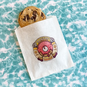 Logo bags free shipping custom printed bags party favor bags cookie bags mini donut bags grease resistant