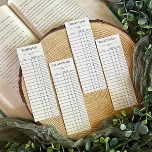 Collection de signets pour cartes de bibliothèque | Liste de lecture | Suivi de livre | Lectures actuelles | Journal de lecture personnel | RBT | Cadeau livresques pour les amateurs de lecture