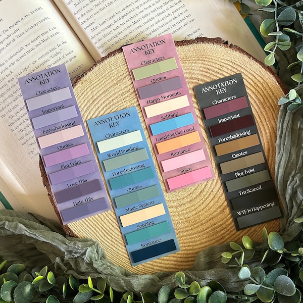 Annotation Bookmark with Tabs | Fantasy, Romance, Thriller, Horror | Set or Individual | Book Annotating Kit Supplies | Gift for Book Lovers