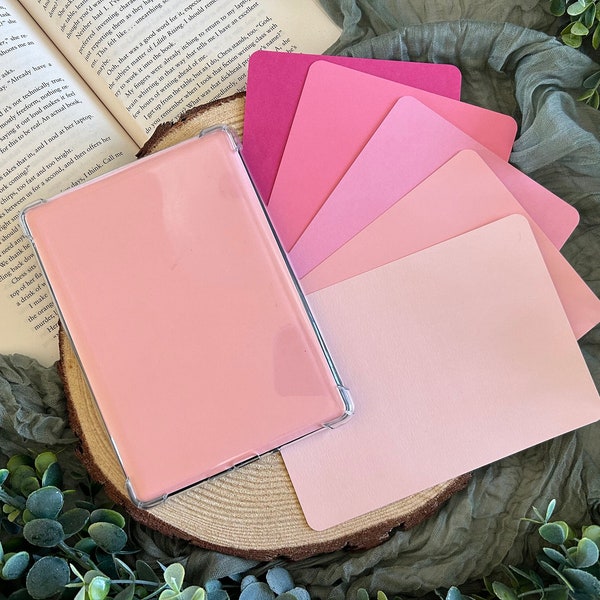 Kindle Case Insert | Pink, Bubblegum, Cherry | Paperwhite EReader | Decor for Clear Case | Use with Stickers | Bookish Gift for Book Lovers
