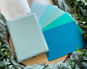 Kindle Case Insert | Blue, Ocean, Teal | Paperwhite EReader | Decor for Clear Case | Use with Stickers | Bookish Gift for Book Lovers