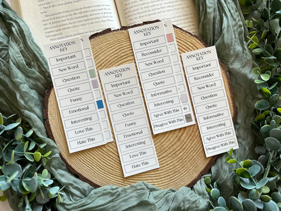 Annotation Key Bookmark for Tabs | Guide | Nonfiction, Memoir ...