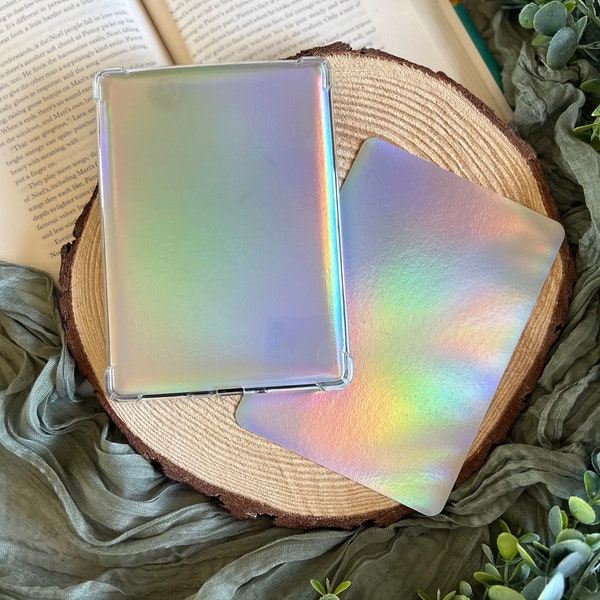 Kindle Case Insert | Holographic | Paperwhite EReader | Decor for Clear Case | Use with Stickers | Bookish Gift for Book Lovers