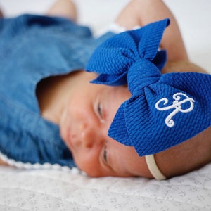 Baby headband bow, Personalized Baby hairbows, Custom Newborn Headband, Skinny nylon headband bows,Custom baby headband bow, Monogrammed bow
