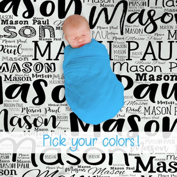 Personalized Baby Blanket - Minky Baby Blanket - Baby Milestone Blanket - Baby Name Blanket - Gender Reveal Ideas - Baby Shower Gift