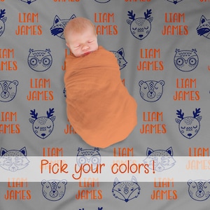 Personalized Baby Blanket - Monogrammed Baby Blanket - Milestone Blanket - Baby Name Blanket - Baby Shower Gift - Custom Baby Blanket, Boy