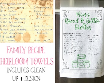 Handwritten Recipe Towel - Recipe Tea Towel Heirloom - Mother's Day Gift Idea - Unique Gift For Grandma - Nana Gift - Gift For Mom -