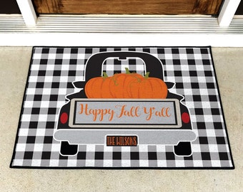 Fall Doormat | Pumpkin Doormat | Welcome Pumpkin Doormat | Fall Porch Decor | New Home Gift | Hostess Gift | Fall Decor | Welcome Doormat