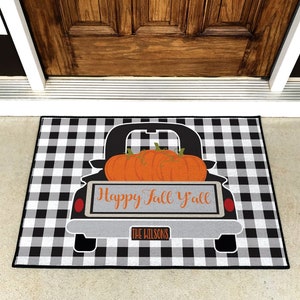 Fall Doormat | Pumpkin Doormat | Welcome Pumpkin Doormat | Fall Porch Decor | New Home Gift | Hostess Gift | Fall Decor | Welcome Doormat
