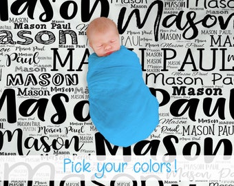 Personalized Baby Blanket - Minky Baby Blanket - Baby Milestone Blanket - Baby Name Blanket - Gender Reveal Ideas - Baby Shower Gift