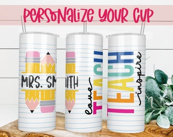 Teacher Gift Teacher Appreciation Personalized Teacher Gifts Teacher Tumbler Personalized Tumbler Skinny TumblerPersonalized Teacher Gift