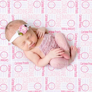 Personalized Baby Blanket Baby Name Blanket Monogrammed Baby Blanket Monogrammed Receiving Blanket Custom Baby Blanket Swaddle Bild 1