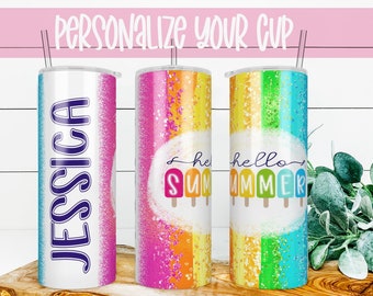 Custom Personalized Coffee Summer Tumbler with Straw, This Personalized Gift for a great Best Friend Gift, Gift for Mom, or Birthday Gift!