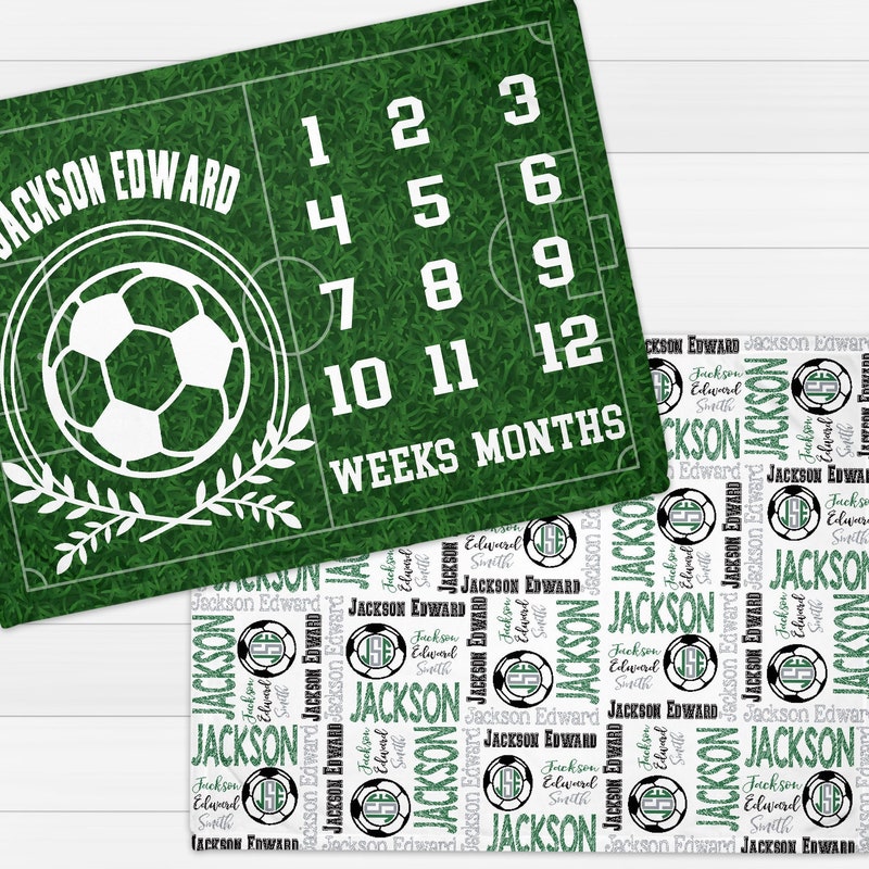 Vintage Sports Milestone Minky Blanket main image 1