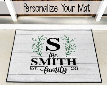 Personalized Welcome Door Mat for your Outdoor Porch Decor, Makes A Great New Home Gift, Realtor Closing Gift or Wedding Gift for Any Couple