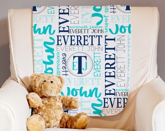 Personalized Baby Blanket with Name and Monogram - Special Gift For any Baby Shower or Mom To Be - Custom Baby Swaddle