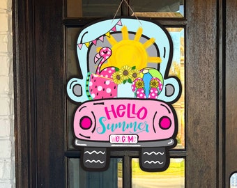 Summer Door Front Decor | Hello Summer Door Hanger | Summer Wreath | Door Wreath | Porch Decor | Summer Home Decor | New Home Gift