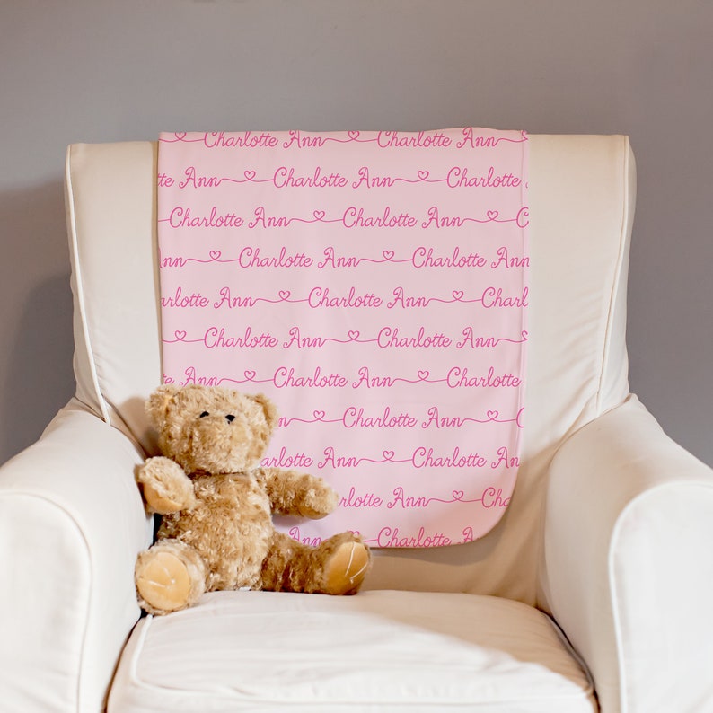 Personalized Baby Blanket Girl Monogrammed Baby Blanket Etsy