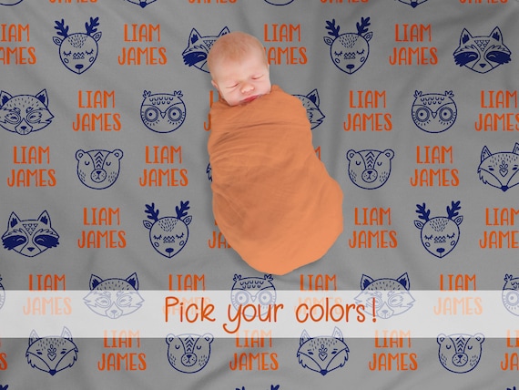 monogram baby blanket etsy