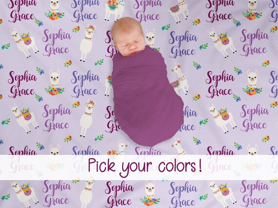 etsy personalized swaddle blanket