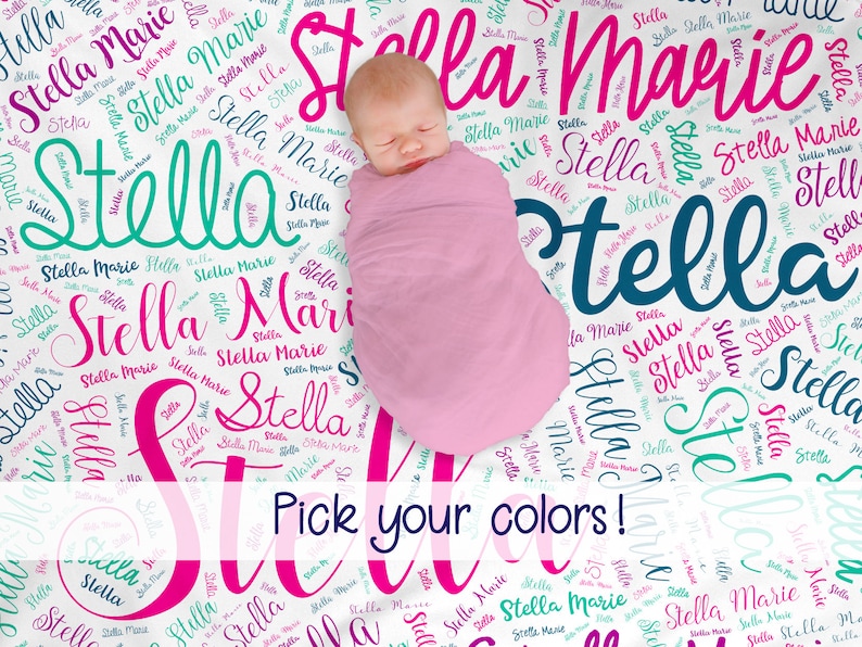 Personalized Baby Blanket Baby Name Blanket Gender Reveal Ideas Minky Baby Blanket Baby Milestone Blanket Baby Shower Gift