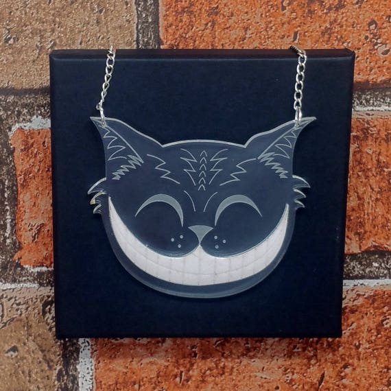 Unsichtbare Grinsende Cheshire Katze Acryl Halskette Alice Etsy