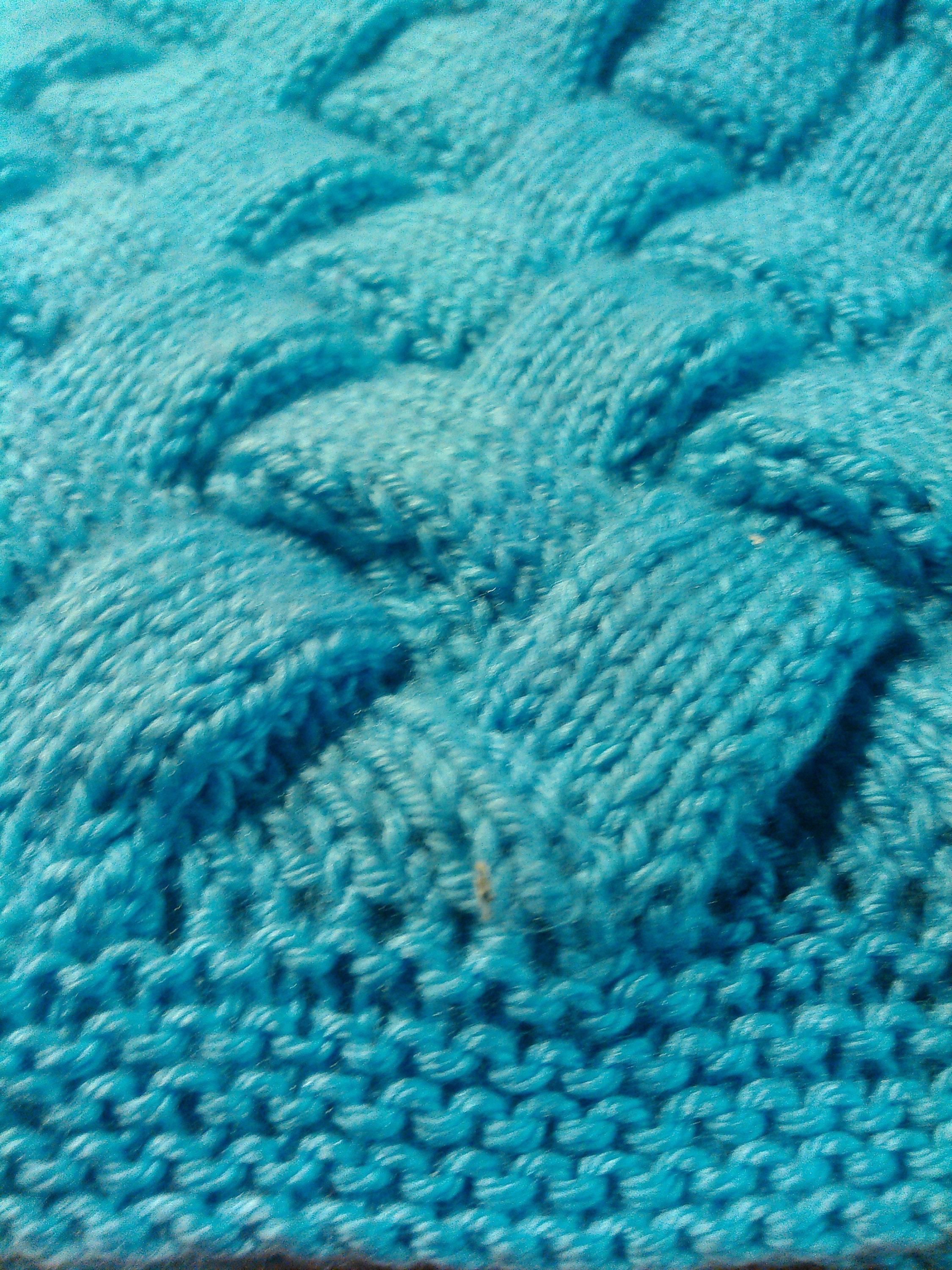 Baby Blue Worsted Weight Handmade Handknitted Entrelac Baby Blanket or