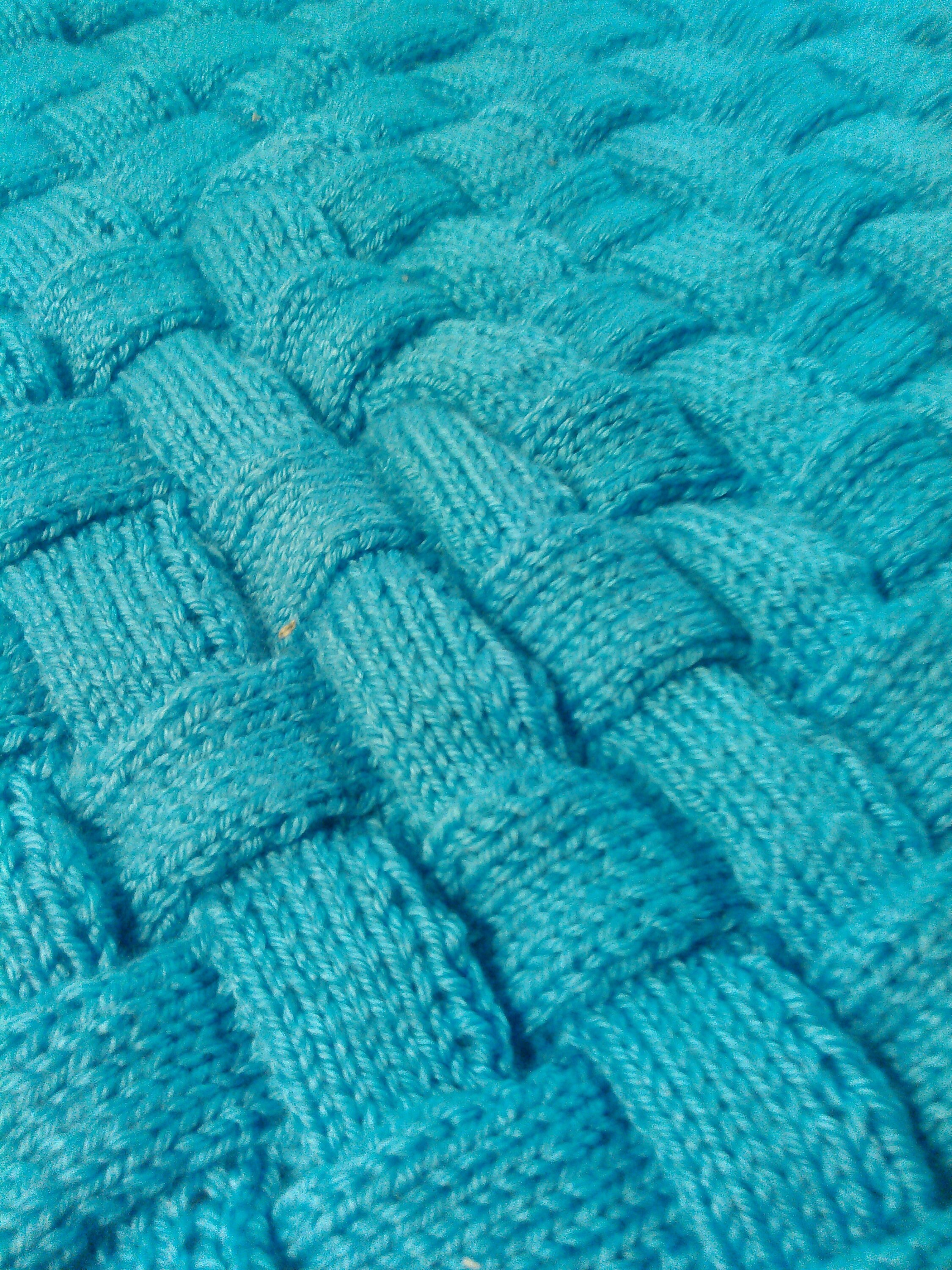 Baby Blue Worsted Weight Handmade Handknitted Entrelac Baby Blanket or
