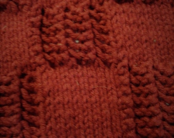 Burgundy or Dark Red Handmade Hand-Knitted Baby Afghan or Baby Blanket made with Worsted Weight  Yarn