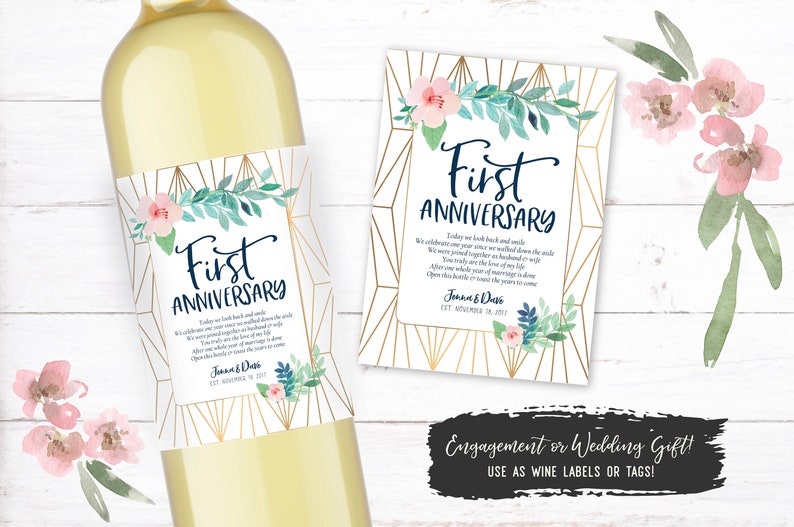 A Year of Firsts Wine Gift Basket Tags Wine Labels - Etsy