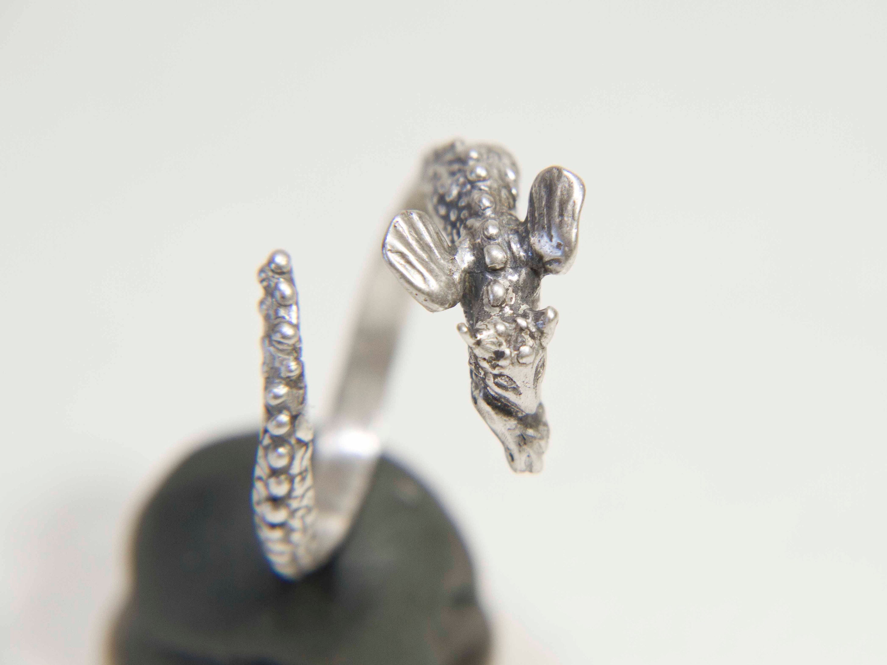 Sterling Silver Cute baby dragon ring / Adjustable Handmade | Etsy