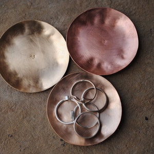 Handmade Metal Ring Dishes Copper, Brass and Bronze Bowls image 1