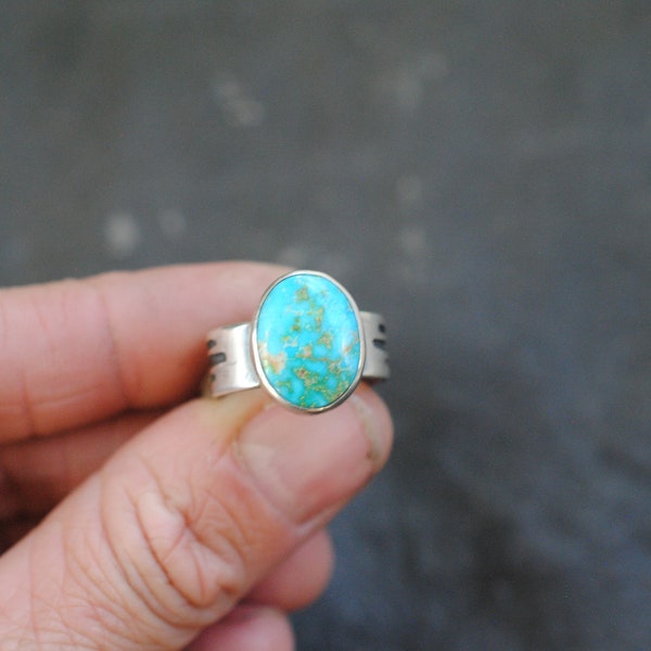 Turquoise and Cactus Ring | Size 5