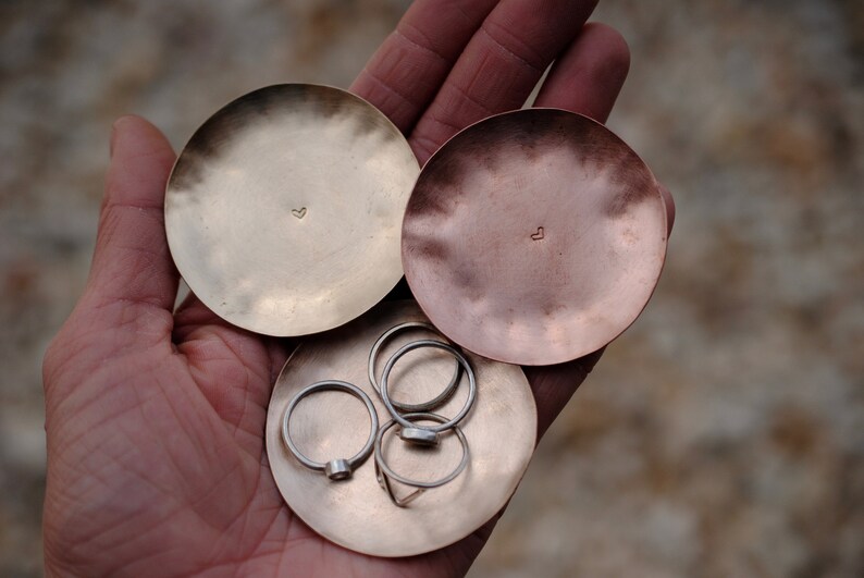 Handmade Metal Ring Dishes Copper, Brass and Bronze Bowls image 3