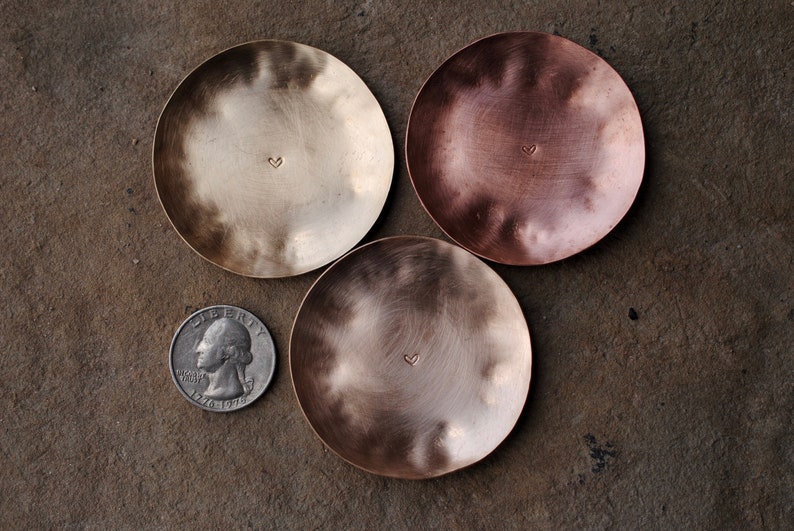 Handmade Metal Ring Dishes Copper, Brass and Bronze Bowls image 4