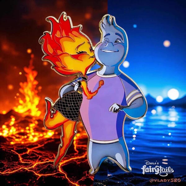 Got Smooched - Ember & Wade Elemental Fantasy Pin