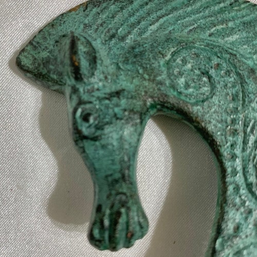 Mid-Century Greek War Horse Statuette, circa 1950's - shops 1960's. NOTE: Please read entire description - there are no returns.