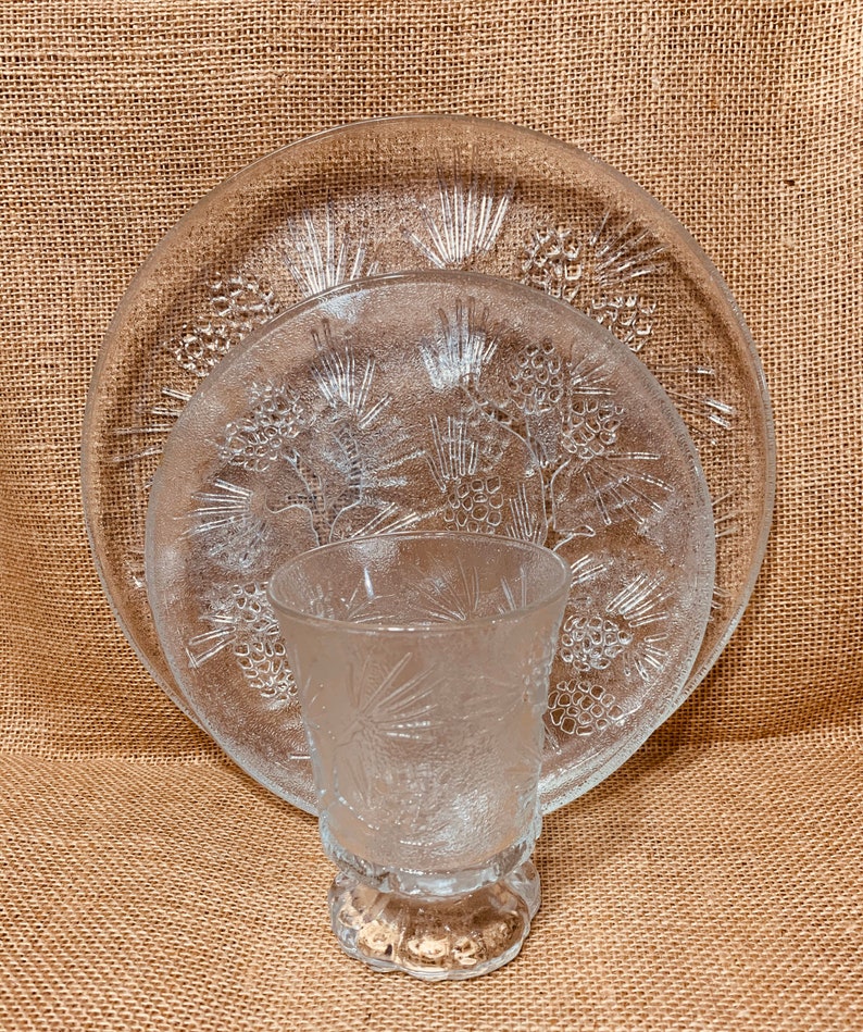 Tiara Ponderosa Pine Dinner Glassware by Indiana Glass 1981 Etsy
