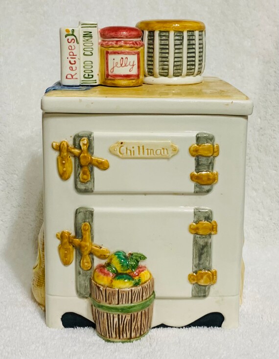 Antique Refrigerator / Freezer Cookie Jar, Omnibus, 1995. NOTE: Please Read  Entire Description. -  Sweden