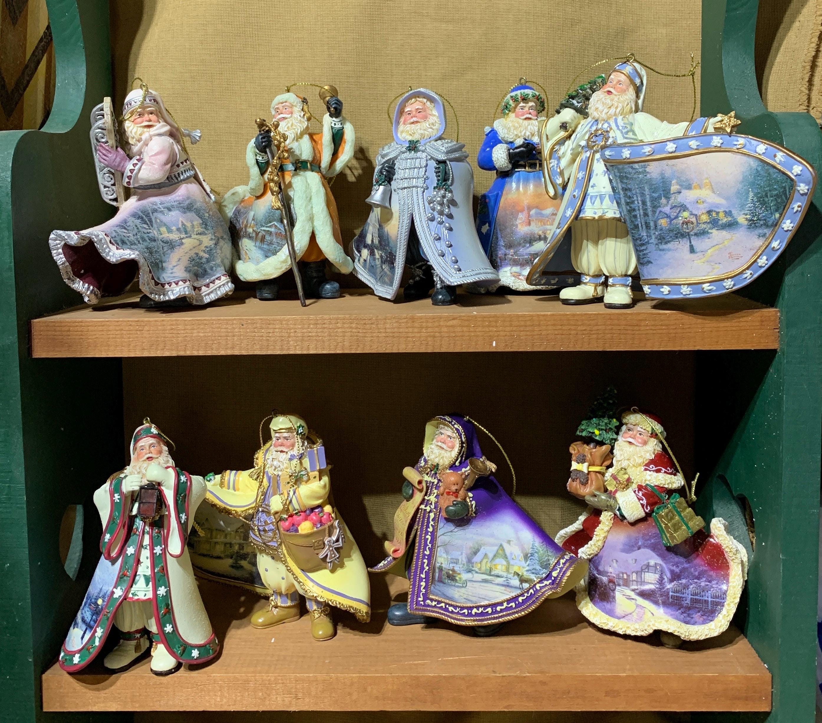 Thomas Kinkade Old World Santa Ornaments Set - Etsy