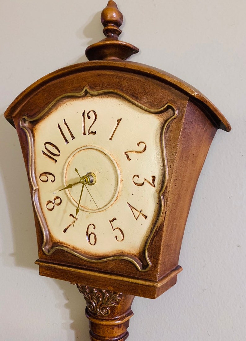 Rare Cast Metal Street Lampdesign Wall Clock, Sexton USA, 1970's. NOTE